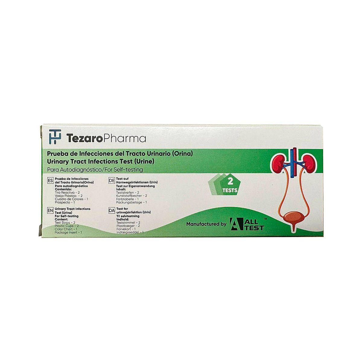 Pack 2 Test de Infección Urinaria ITU de Detección Rápida en Orina de AllTest
