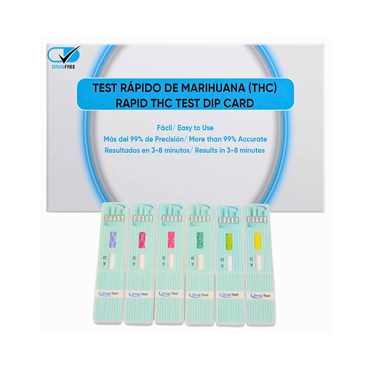Pack 5 Test de Marihuana (THC) en Orina de Detección Rápida con Tarjeta de Inmersión Tezaro Pharma