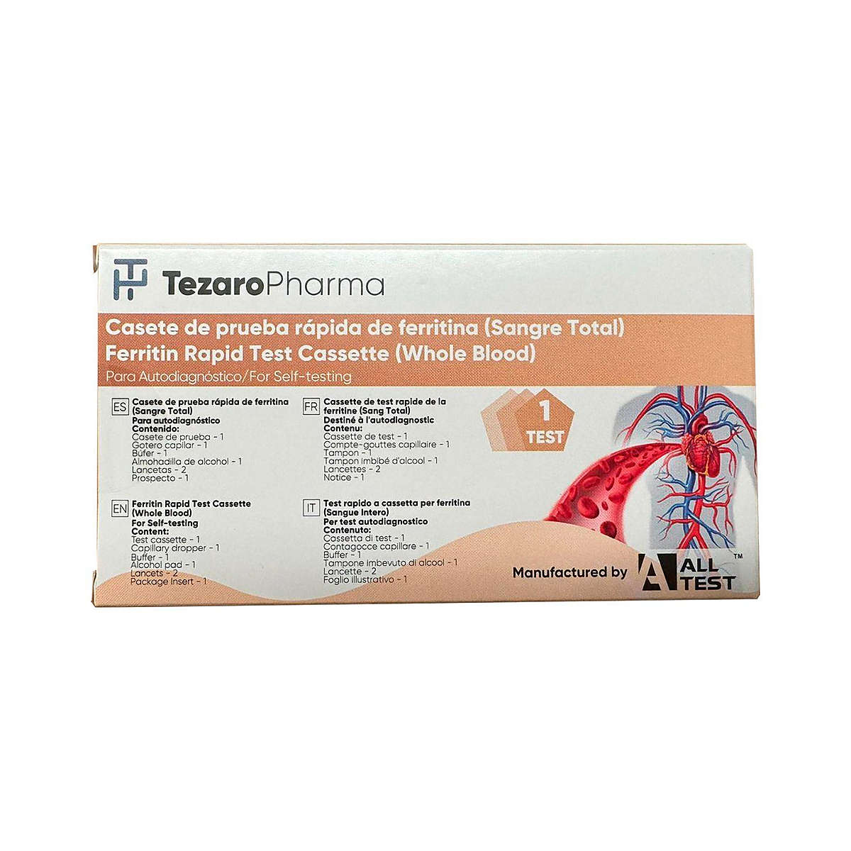 Pack 2 Test de Ferritina de Detección Rápida en Sangre de AllTest