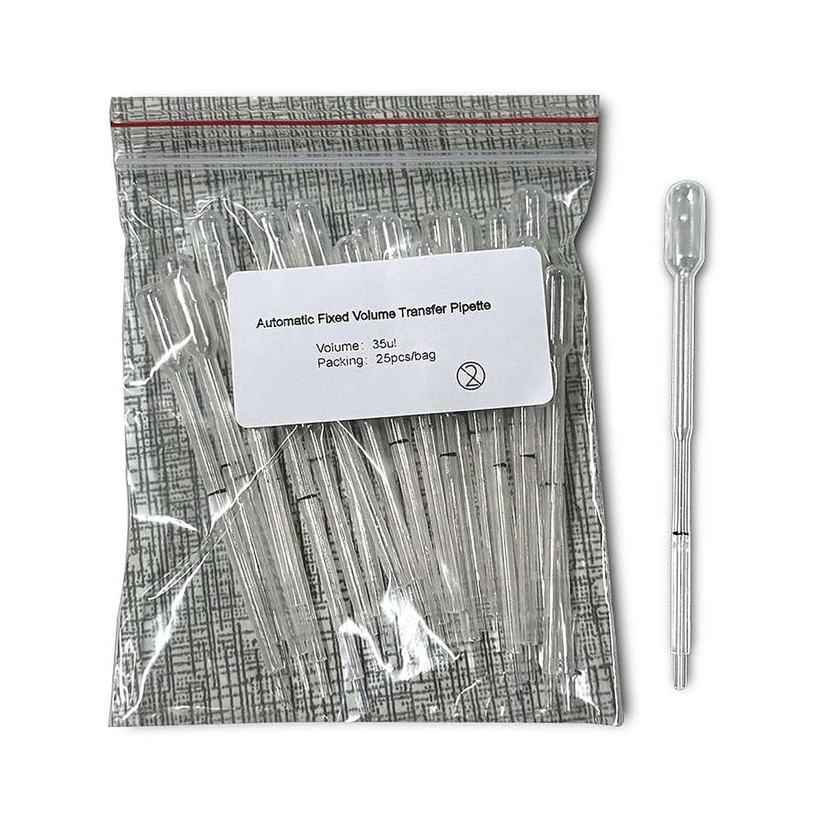 Pack 2 Tubos Capilares de Transferencia de 35 μl — Bolsa de 25 Pipetas